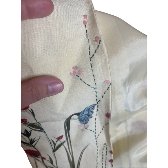 Laura Ashley Floral Embroidered Silk Dress Jacket Fancy Size US 12 - Picture 7 of 10